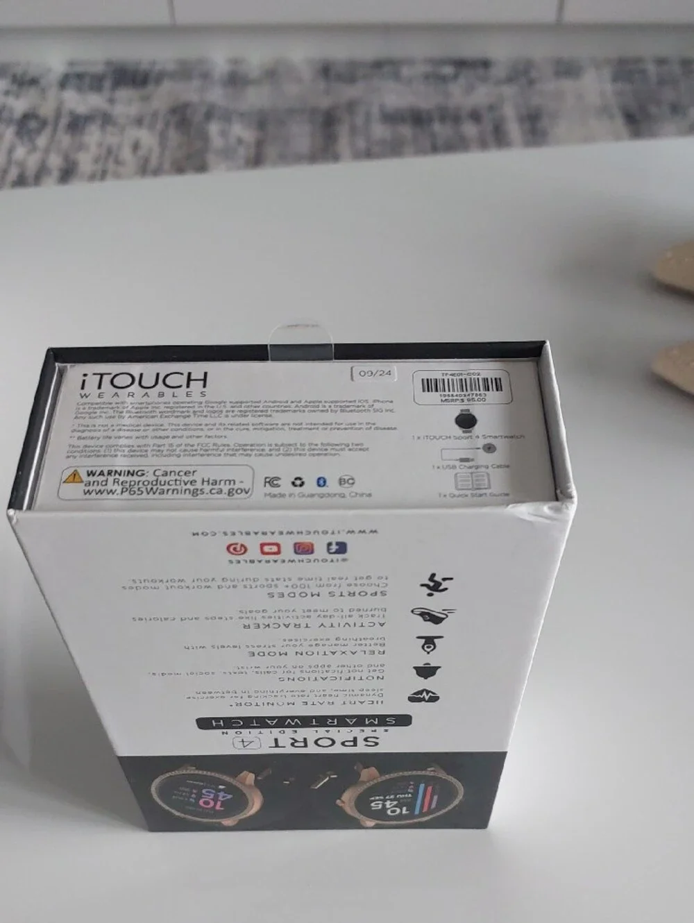 Sport 4 Smartwatch - Rose Gold with Black Band